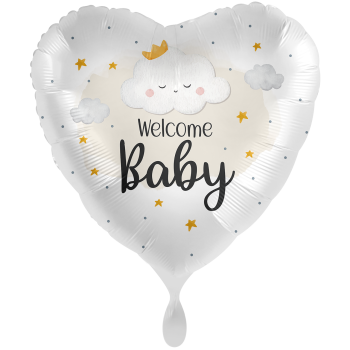 XXL Folienballon Herz Welcome Baby